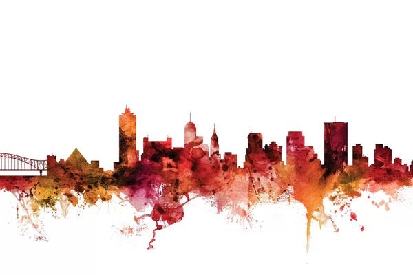 Tennessee: Rusted Memphis, Tennessee Skyline by Michael Tompsett