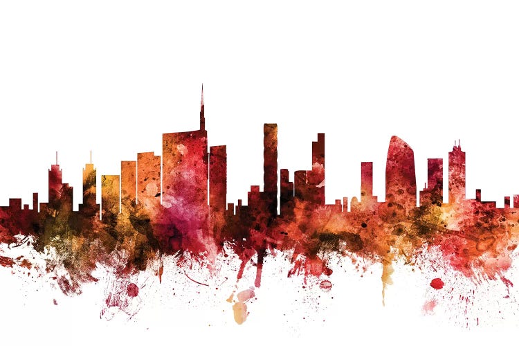 Rusted Milan, Italy Skyline by Michael Tompsett wall art