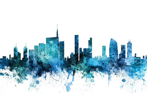 Lombardy: Blue Milan, Italy Skyline by Michael Tompsett