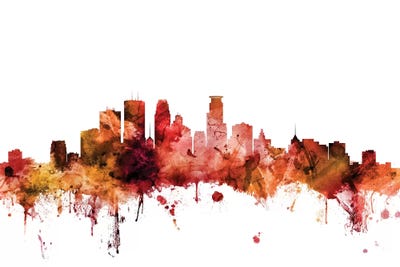 Rusted Minneapolis, Minnesota Skyline by Michael Tompsett canvas print