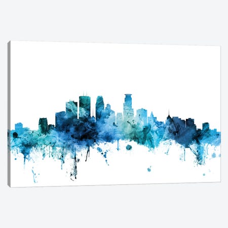 Minneapolis, Minnesota Skyline Canvas Print #MTO1481} by Michael Tompsett Canvas Artwork