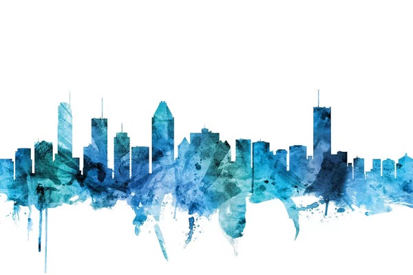 Montreal: Blue Montreal, Canada Skyline by Michael Tompsett