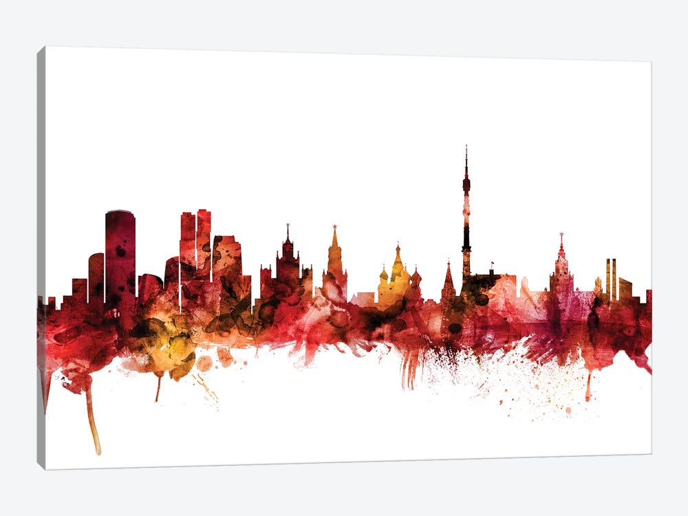 Moscow, Russia Skyline by Michael Tompsett 1-piece Canvas Wall Art