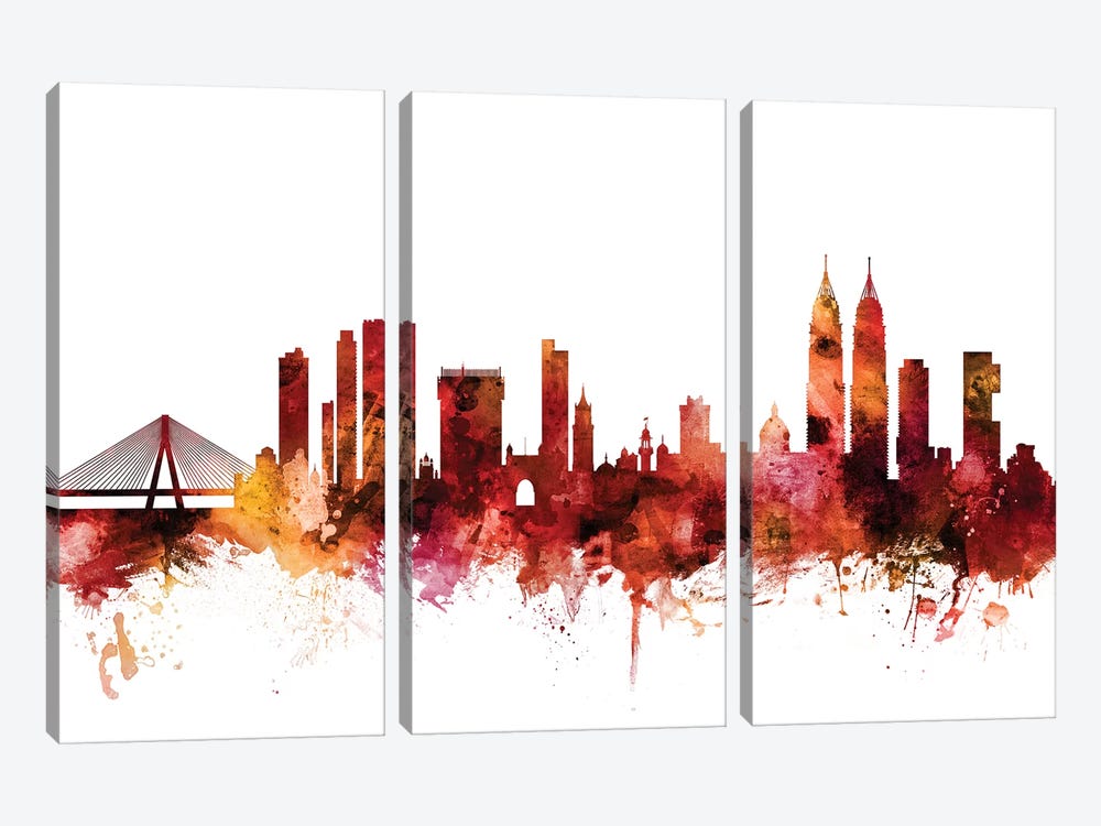 Mumbai, Skyline India  by Michael Tompsett 3-piece Canvas Artwork