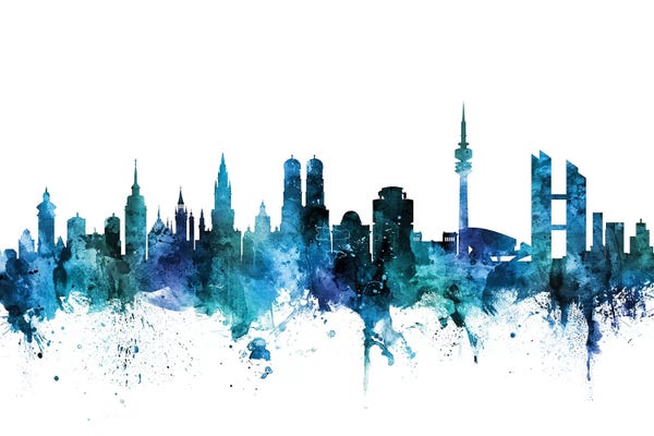 Blue Munich, Germany Skyline