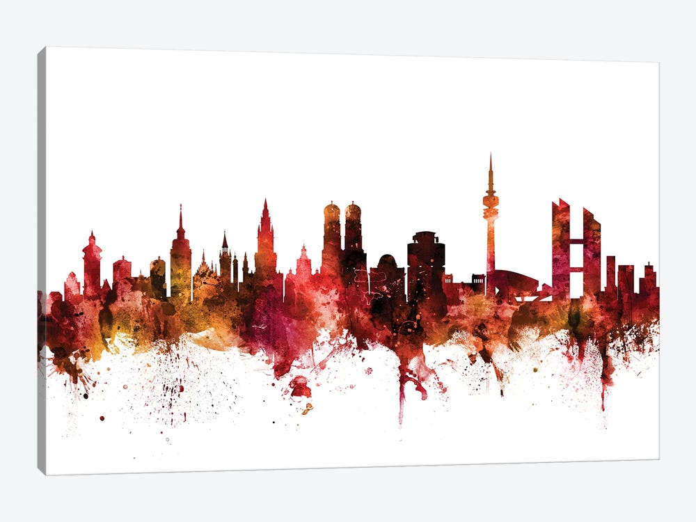 Munich, Germany Skyline by Michael Tompsett 1-piece Canvas Art Print