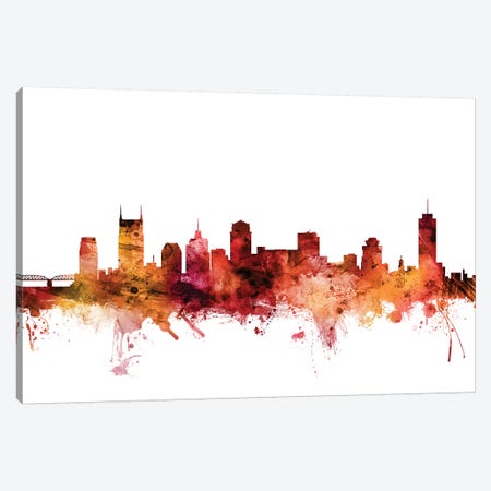 Nashville, Tennessee Skyline Canvas Print #MTO1490} by Michael Tompsett Canvas Print