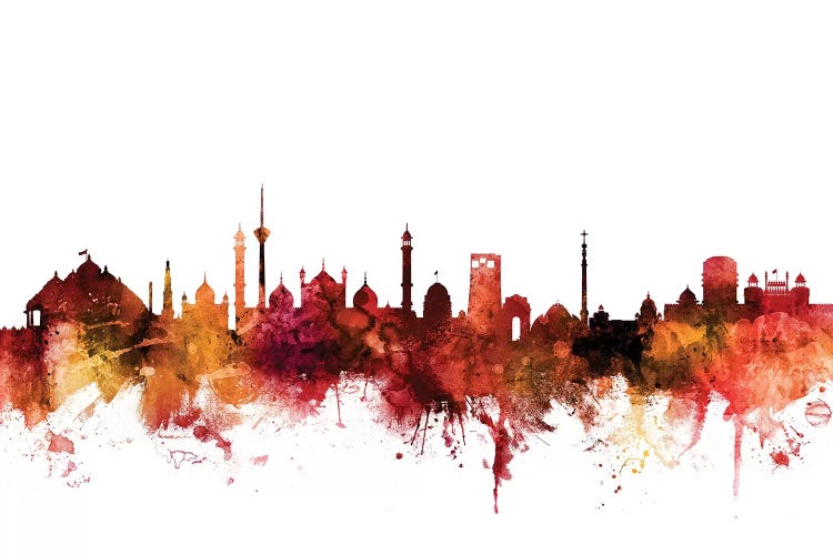 Rusted New Delhi, India Skyline by Michael Tompsett wall art