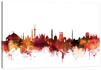 New, Delhi India Skyline Canvas Art Print - New Delhi