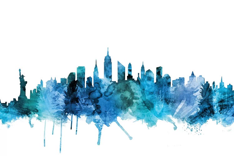 Blue New York City Skyline