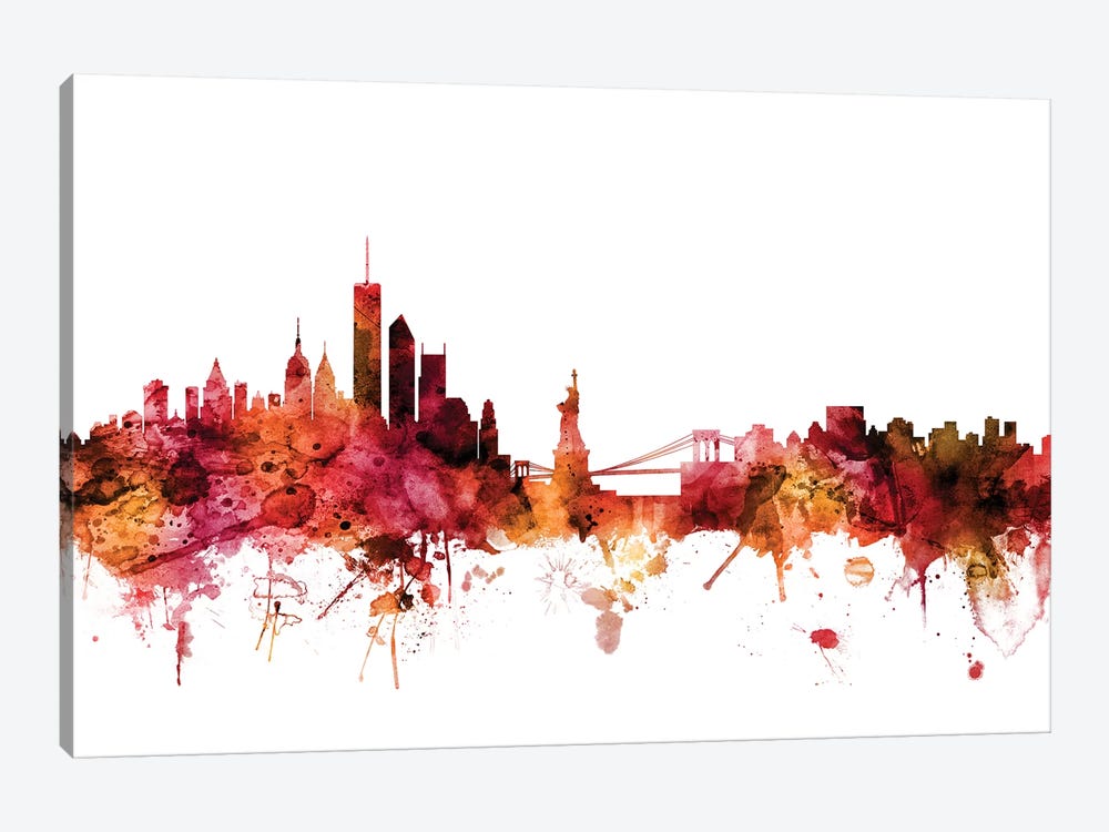 New York Skyline by Michael Tompsett 1-piece Canvas Wall Art