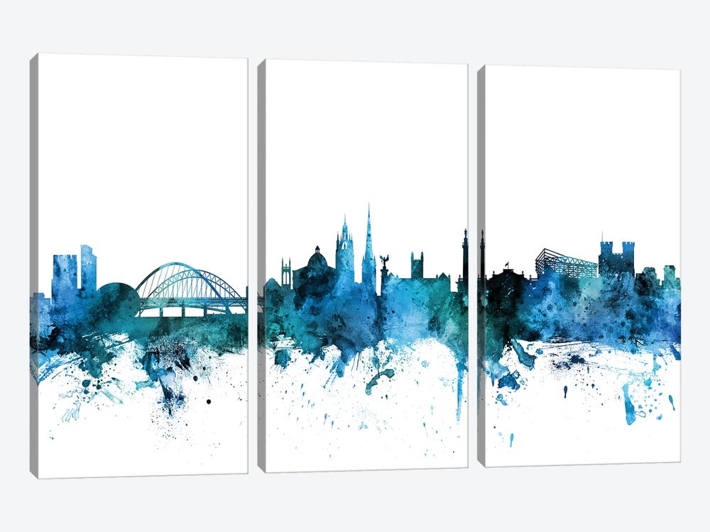 Newcastle, England Skyline by Michael Tompsett 3-piece Canvas Art Print