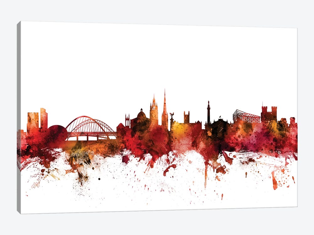 Newcastle, England Skyline by Michael Tompsett 1-piece Canvas Wall Art