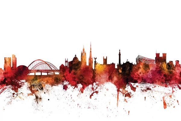 Newcastle: Rusted Newcastle, England Skyline by Michael Tompsett