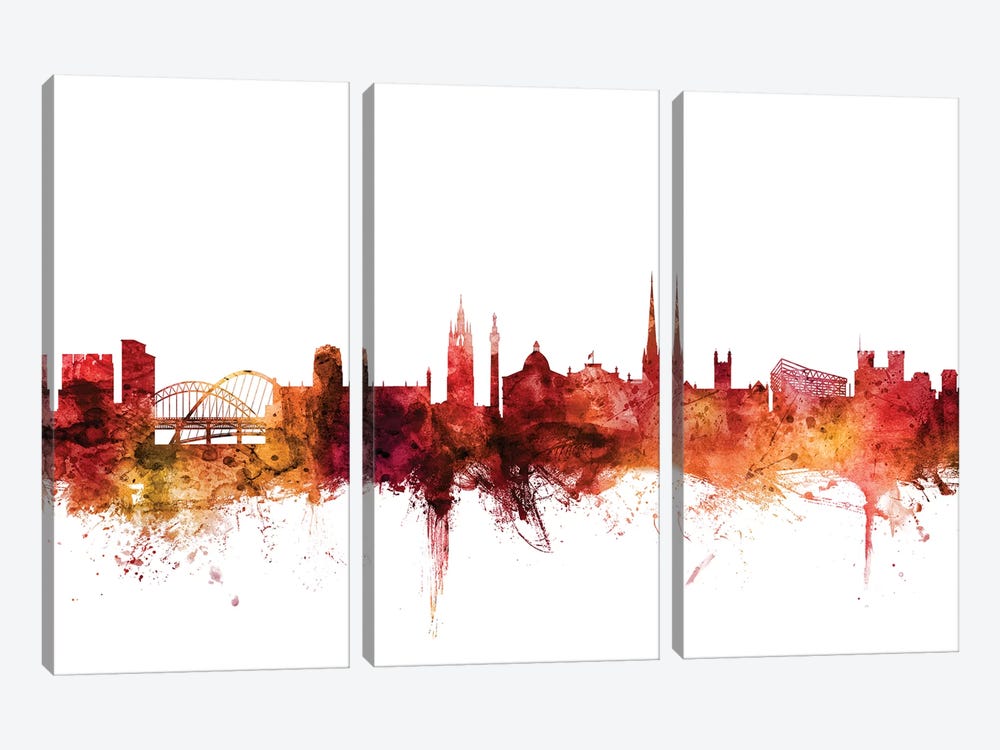 Newcastle, England Skyline by Michael Tompsett 3-piece Art Print