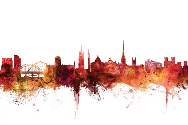 Newcastle: Rusted Newcastle, England Skyline by Michael Tompsett