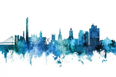 Blue Northampton, England Skyline by Michael Tompsett canvas print