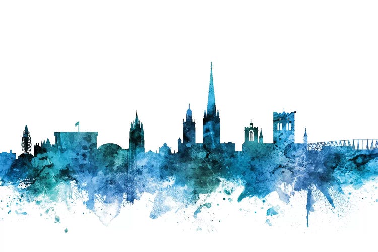 Blue Norwich, England Skyline