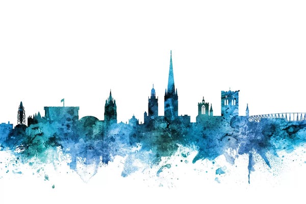 Blue Norwich, England Skyline