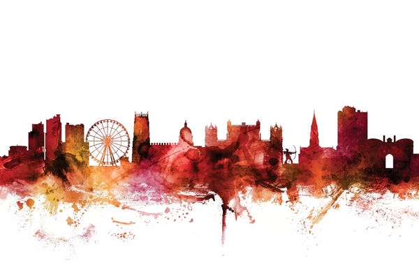 Nottingham: Rusted Nottingham, England Skyline by Michael Tompsett