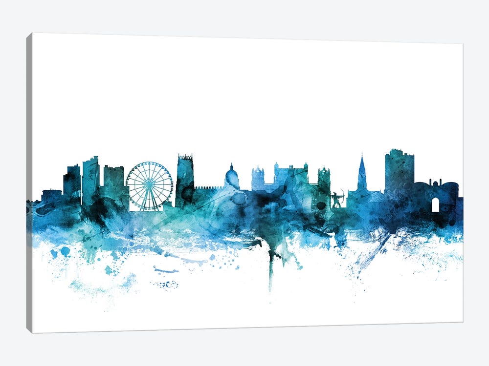 Nottingham, England Skyline 1-piece Canvas Print