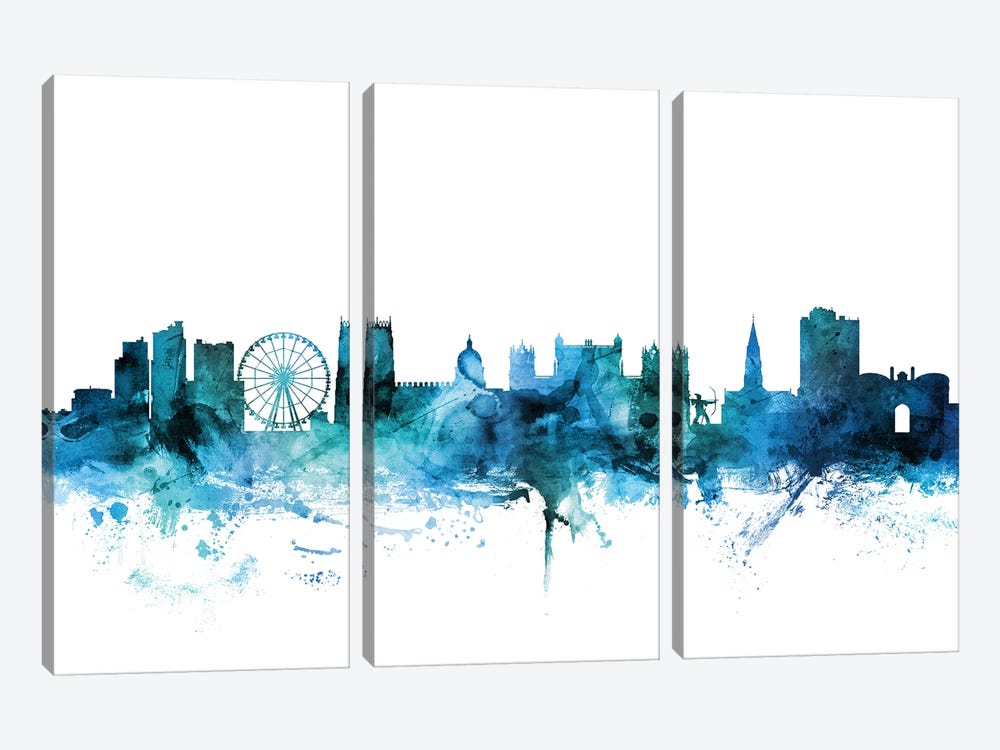 Nottingham, England Skyline 3-piece Canvas Print