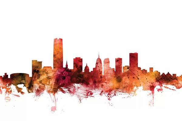 Oklahoma: Rusted Oklahoma City Skyline by Michael Tompsett