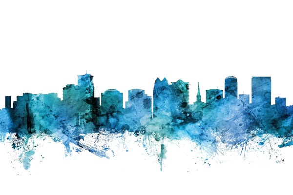 Orlando: Blue Orlando, Florida Skyline by Michael Tompsett