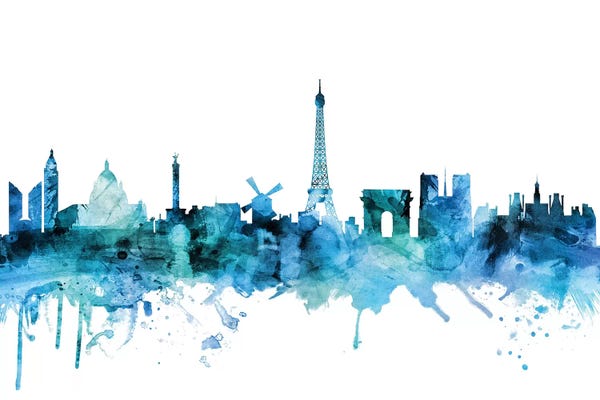 Blue Paris, France Skyline