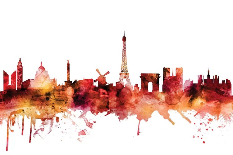 Rusted Paris, France Skyline by Michael Tompsett wall art