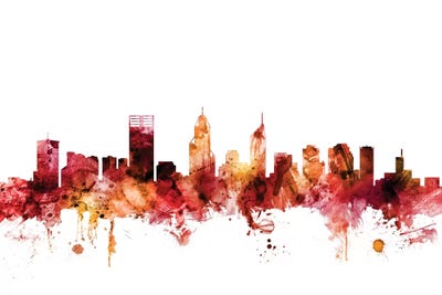 Rusted Perth, Australia Skyline by Michael Tompsett framed wall art