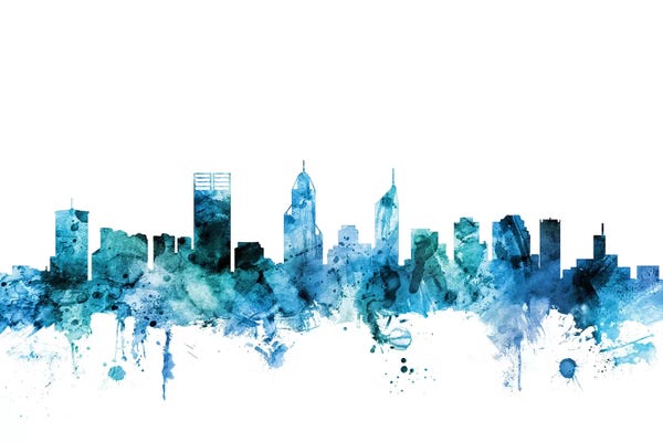 Western Australia: Blue Perth, Australia Skyline by Michael Tompsett