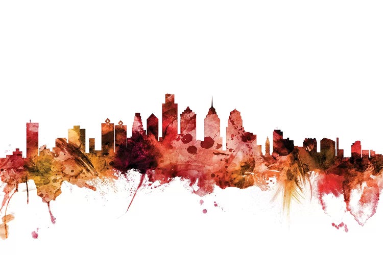 Rusted Philadelphia, Pennsylvania Skyline by Michael Tompsett wall art