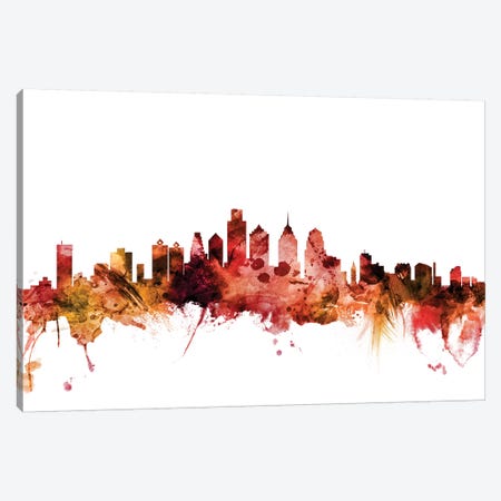 Philadelphia, Pennsylvania Skyline Canvas Print #MTO1526} by Michael Tompsett Canvas Artwork