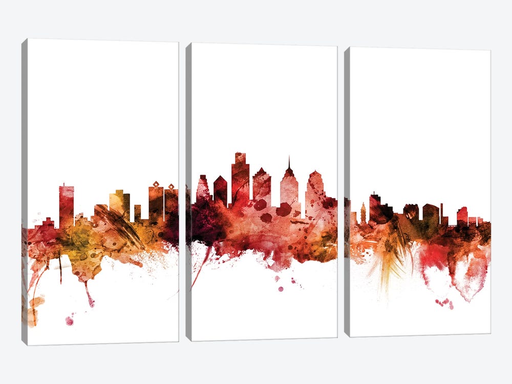 Philadelphia, Pennsylvania Skyline by Michael Tompsett 3-piece Art Print