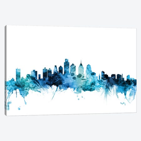 Philadelphia, Pennsylvania Skyline Canvas Print #MTO1527} by Michael Tompsett Canvas Wall Art