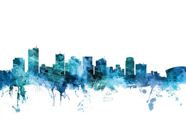 Phoenix: Blue Phoenix, Arizona Skyline by Michael Tompsett