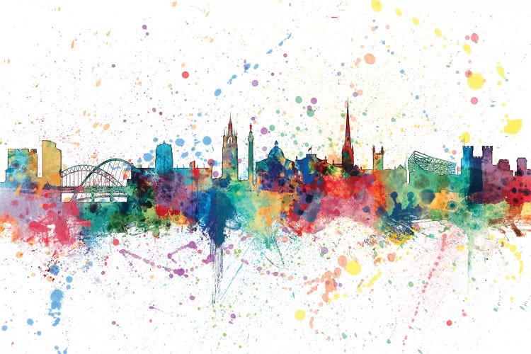 Rainbow Splash Skyline Of Newcastle, England, United Kingdom