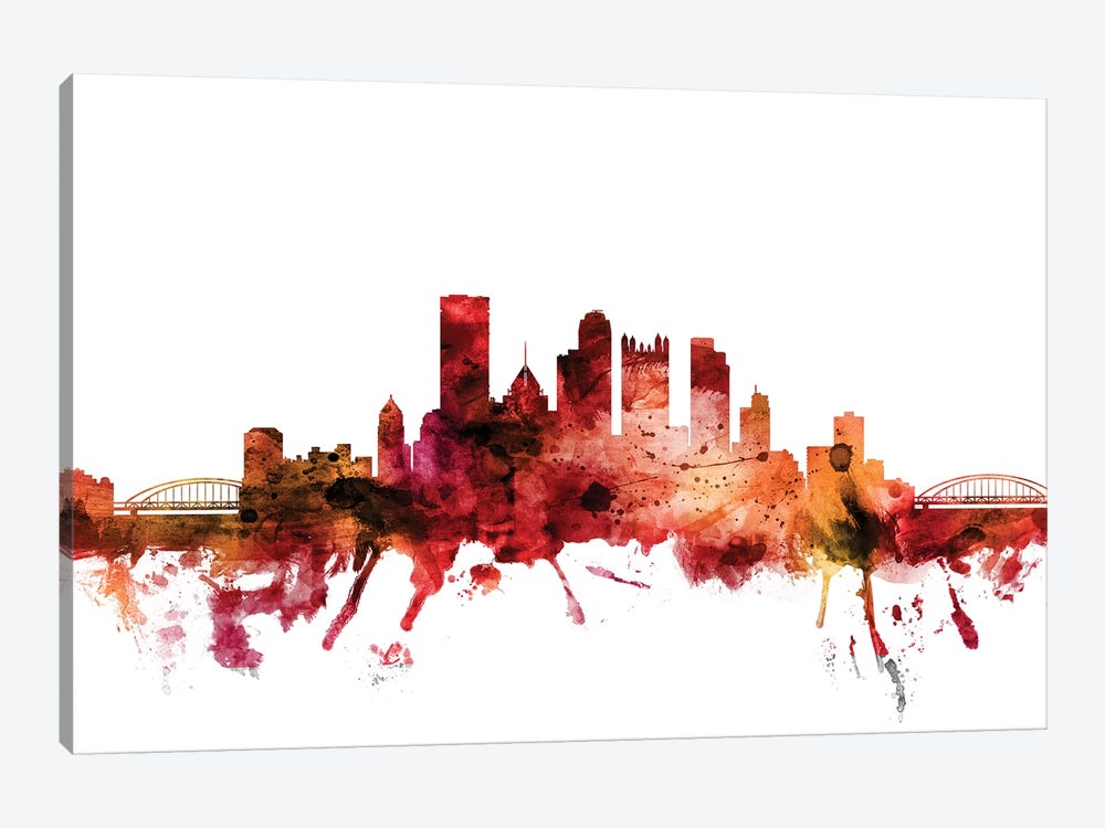 Pittsburgh, Pennsylvania Skyline by Michael Tompsett 1-piece Canvas Art
