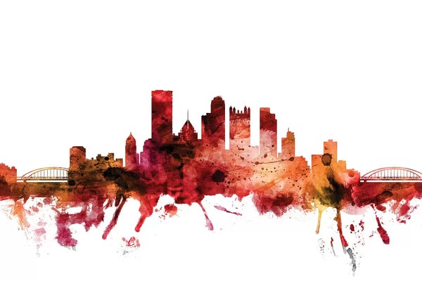 Pittsburgh: Rusted Pittsburgh, Pennsylvania Skyline by Michael Tompsett