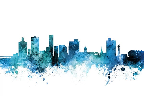 South Africa: Blue Port Elizabeth, South Africa Skyline by Michael Tompsett