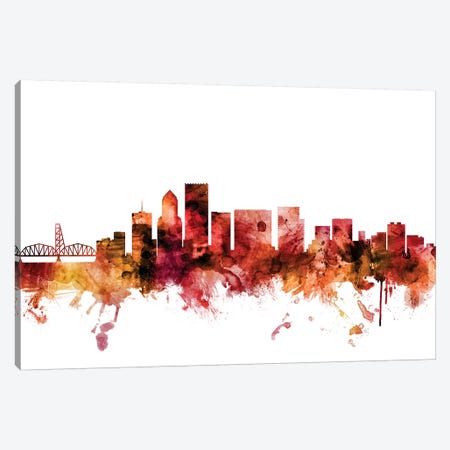 Portland, Oregon Skyline Canvas Print #MTO1536} by Michael Tompsett Canvas Art Print