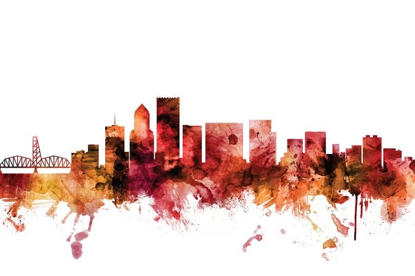 Oregon: Rusted Portland, Oregon Skyline by Michael Tompsett