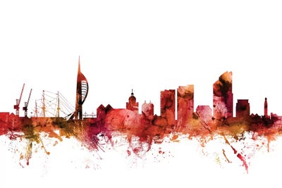 Rusted Portsmouth, England Skyline by Michael Tompsett canvas print