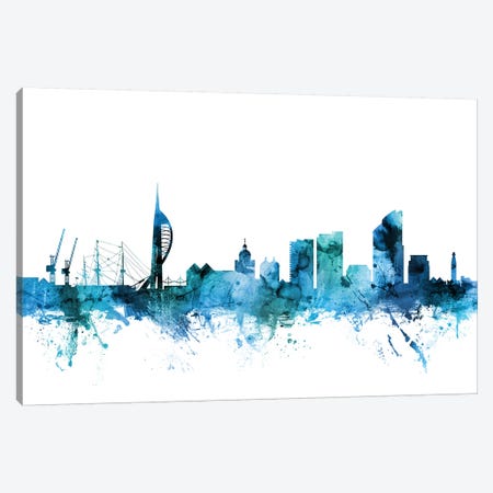 Portsmouth, England Skyline Canvas Print #MTO1539} by Michael Tompsett Canvas Art