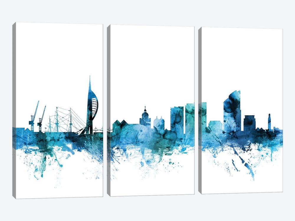 Portsmouth, England Skyline by Michael Tompsett 3-piece Art Print