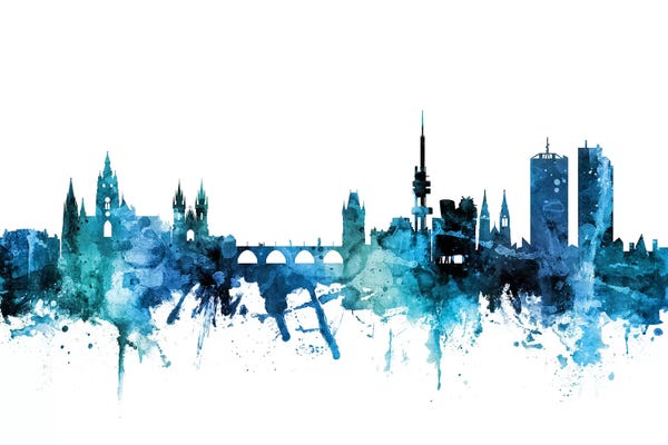 Blue Prague (Praha), Czech Republic Skyline