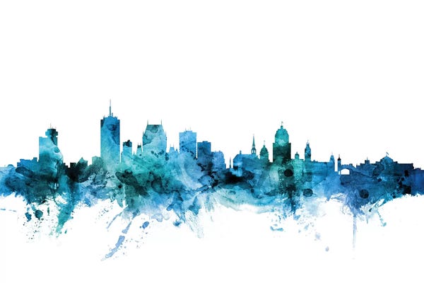 Quebec: Blue Quebec, Canada Skyline by Michael Tompsett