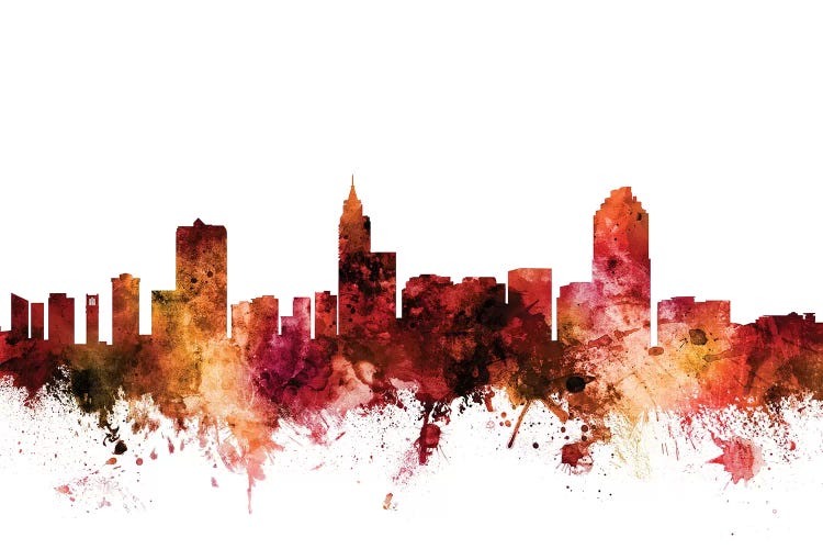 Rusted Raleigh, North Carolina Skyline by Michael Tompsett wall art