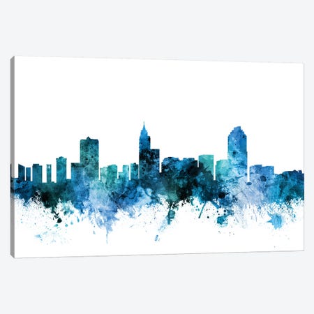 Raleigh, North Carolina Skyline Canvas Print #MTO1549} by Michael Tompsett Art Print